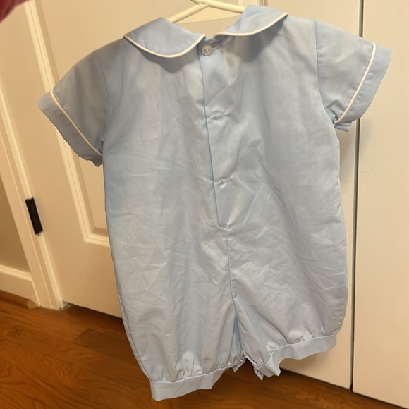 Lullaby Set 18M Blue Christmas Tree Embroidered One Piece - Picture 4 of 5